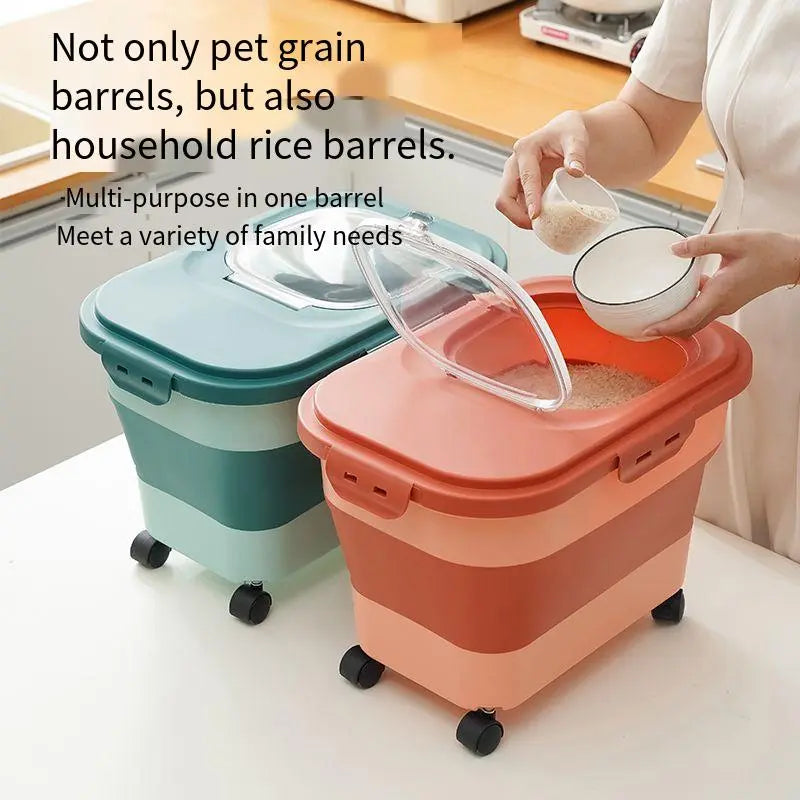 13/33LB Collapsible Cat Dog Food Storage Containe