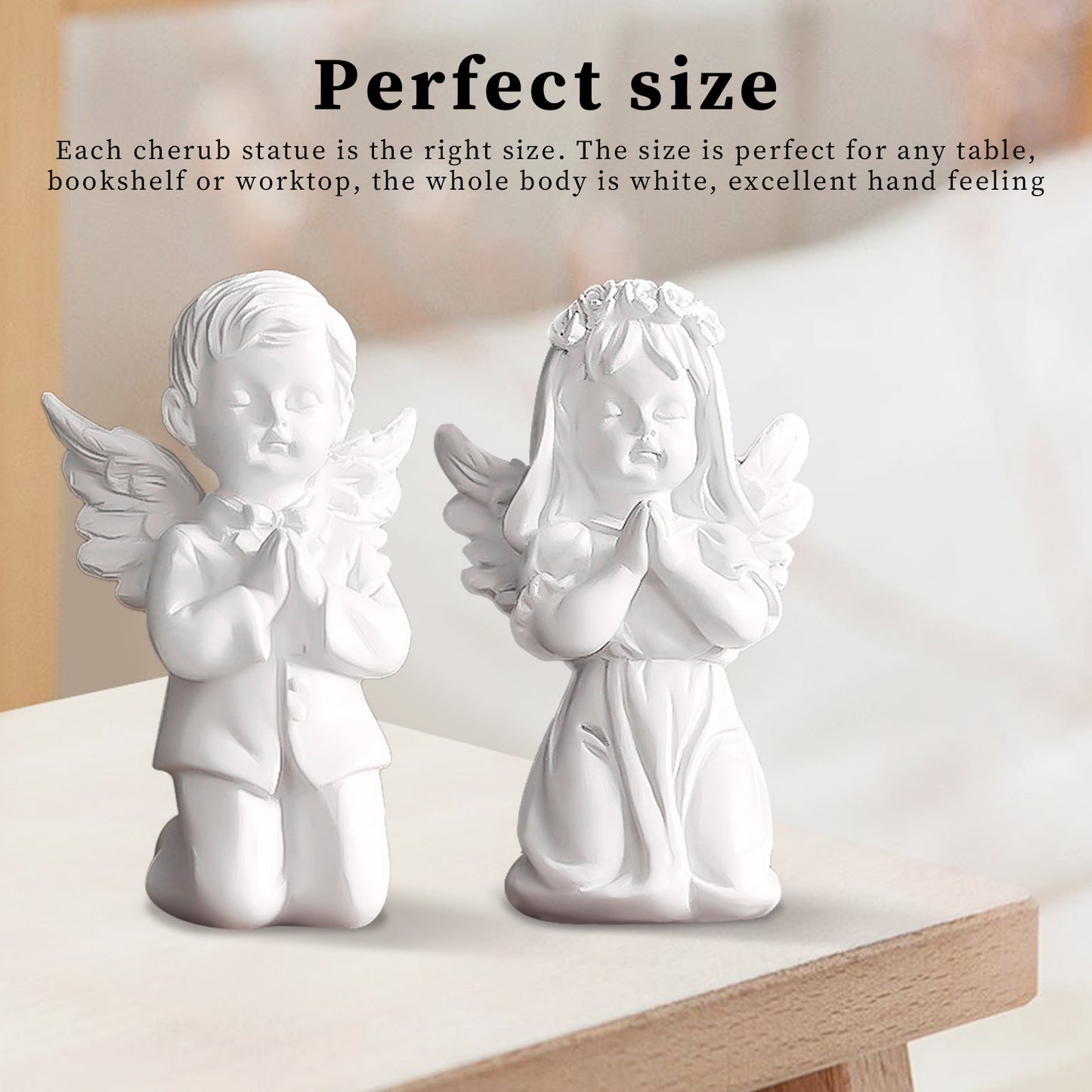 Cute Resin Fairy Girl Angel Figurine Peaceful Prayer Sculpture