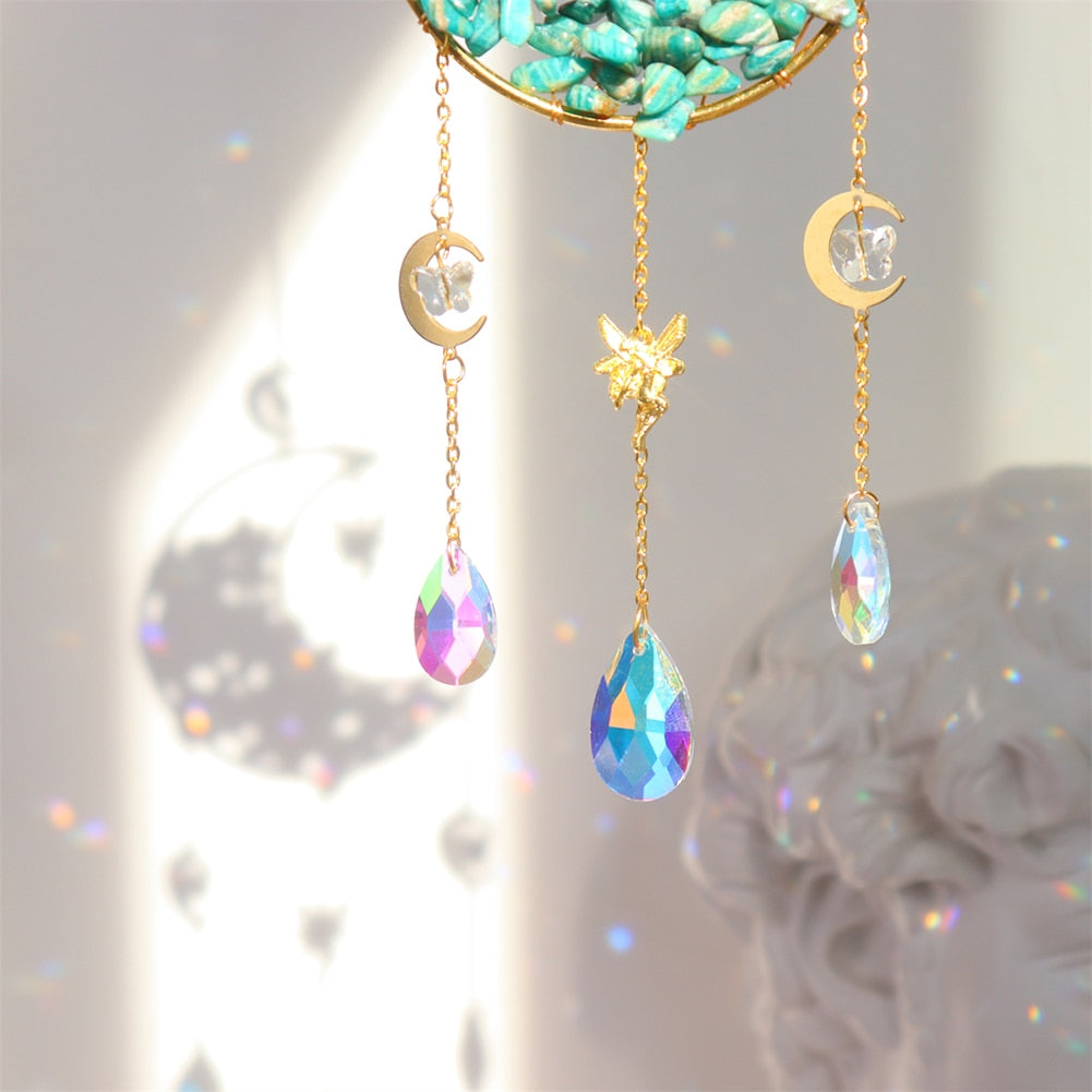 Metal Moon Crystal Light Collection Pendant