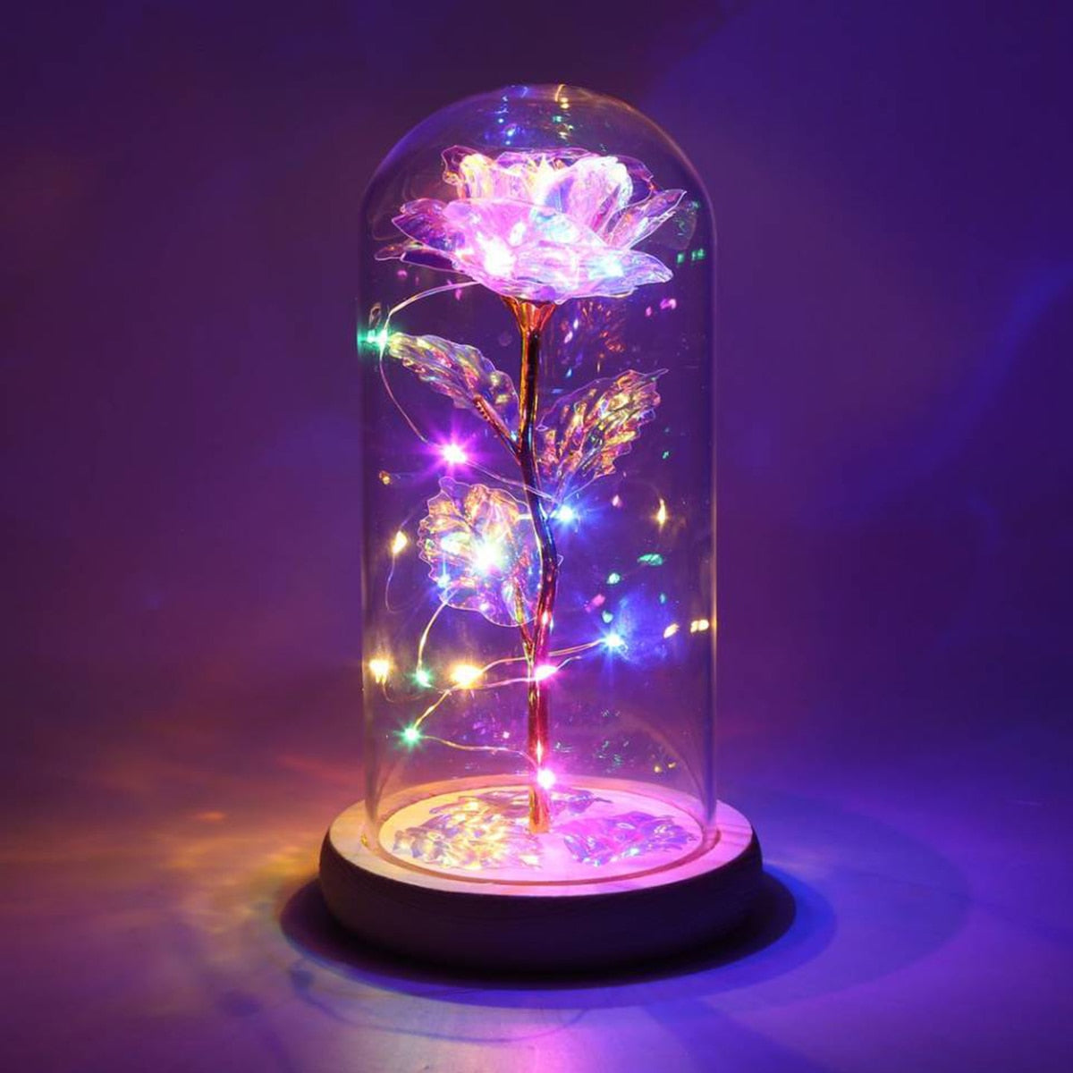 Gold Foil Galaxy LED Rose Night Light