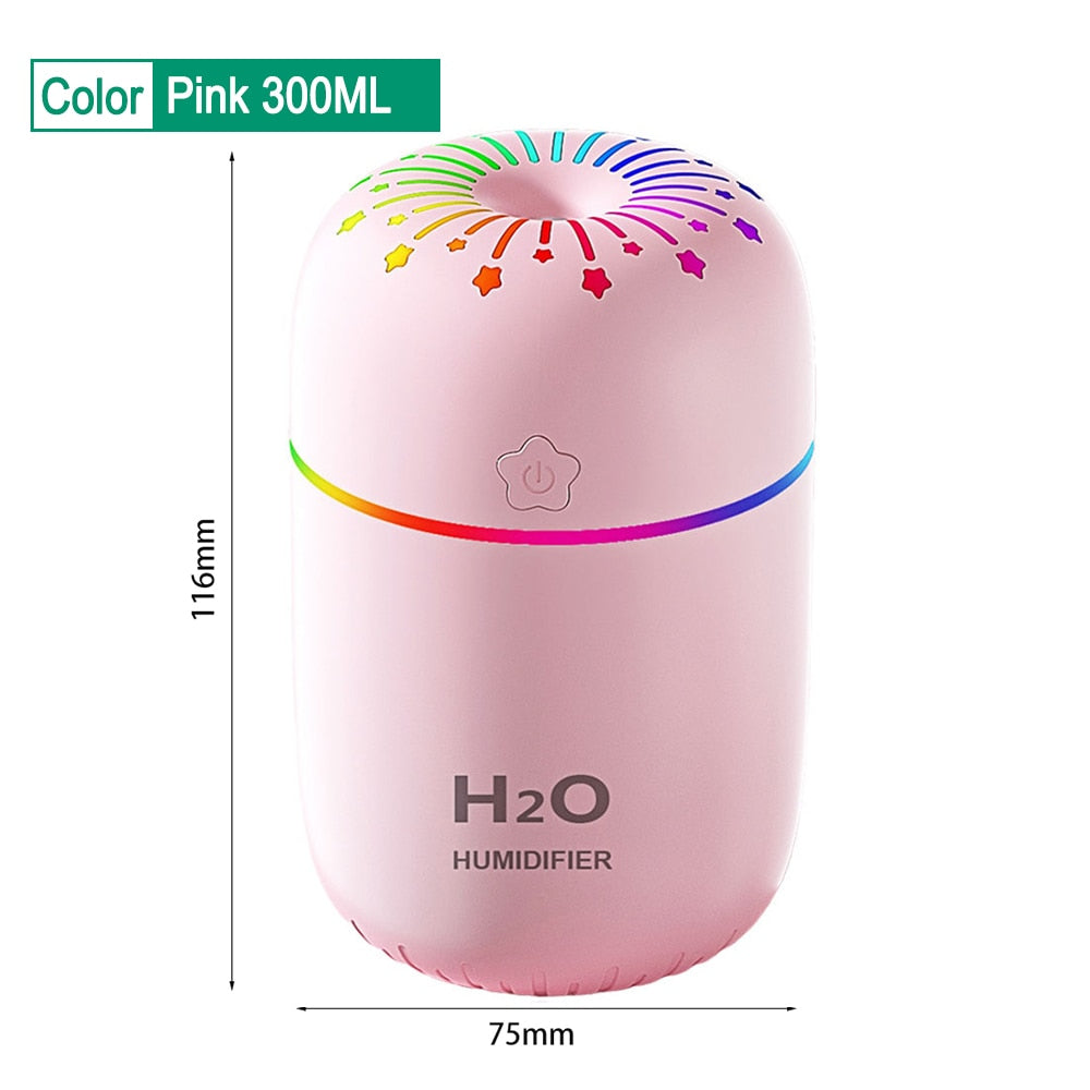 300ml Electric Aromatherapy USB Night Light Air Humidifier Home Car Desktop Aroma Oil Diffuser Mist Maker Lightweight Car Gifts