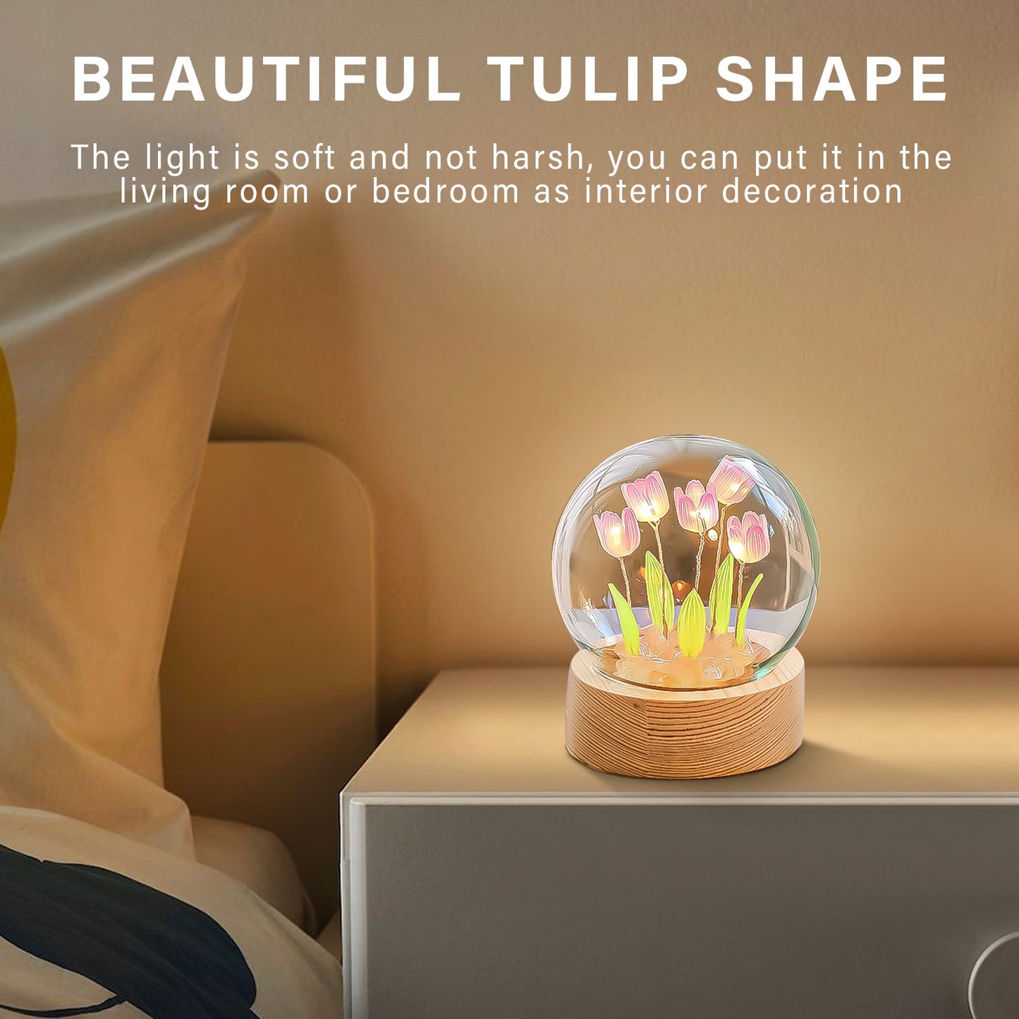 DIY Tulip Flowers LED Light DIY Handmade Night Light