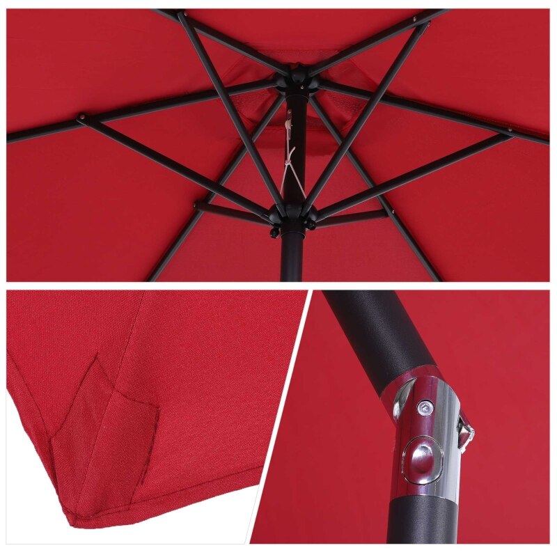 Outdoor Parasol Φ2.7x2.35m Umbrella with Aluminium Crank