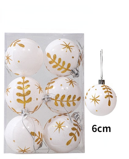 6pcs 6cm Painted Christmas Ball Christmas Tree Ornament