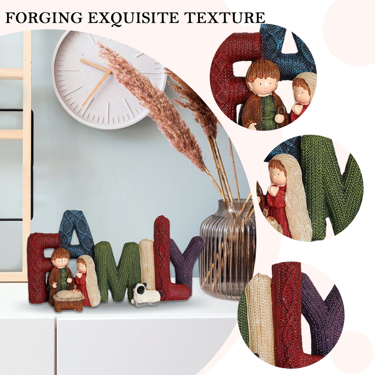 Resin LOVE/FAMILY Alphabet Figurines Desktop Ornament LOVE/FAMILY Letters Sign Statue Holiday Gifts Home Decor for Living Room