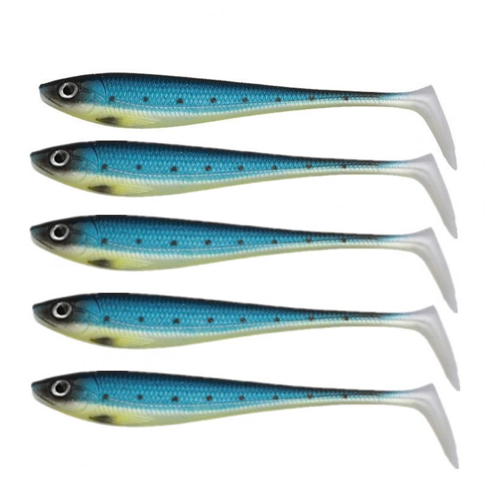 Fishing Lure 5Pc Reusable Tempting Bright Color  Anti-hanging Bottom Bionic Bait Fishing Supplies