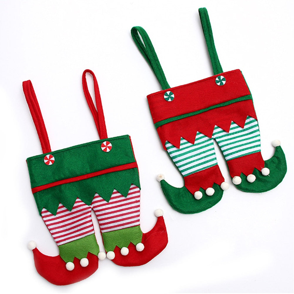 Christmas Elf Candy Bags Velvet Bags Santa Claus Pants