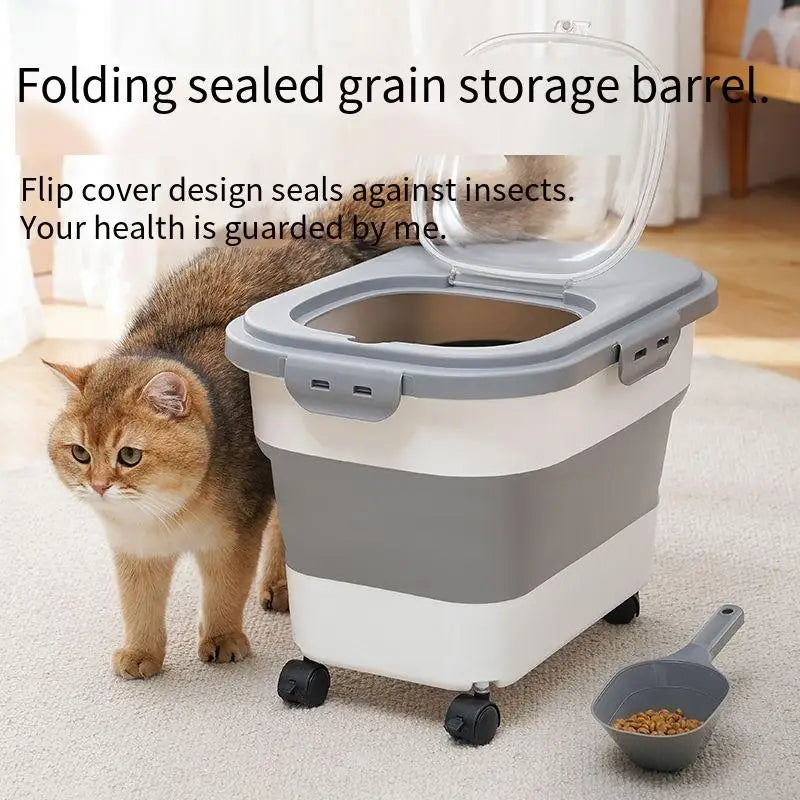 13/33LB Collapsible Cat Dog Food Storage Containe