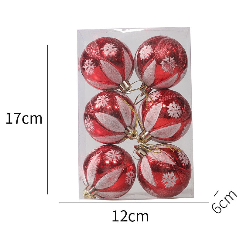 6pcs 6cm Painted Christmas Ball Christmas Tree Ornament