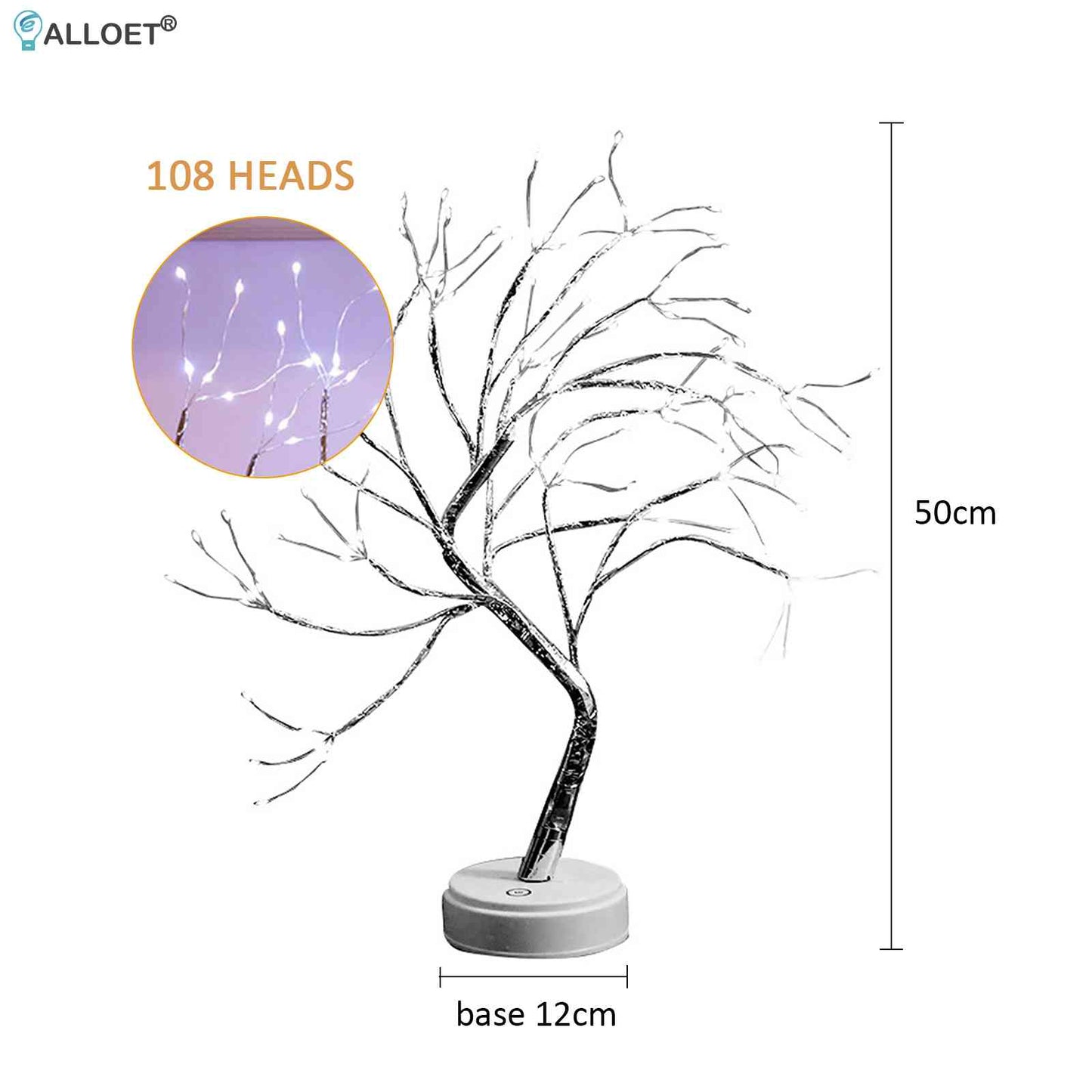 20 inch Tabletop Bonsai Tree Light Touch Switch 108 LED Lamp Tree