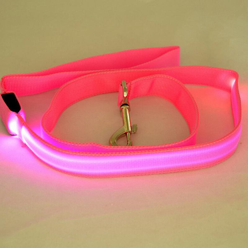 Luminous LED Pet Leads USB Rechargeable Nylon Fabric Collar Ring With Luminous Pet Dog Leash Outdoor Night Walking Dog Supplies