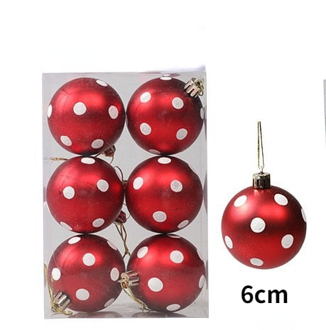 6pcs 6cm Painted Christmas Ball Christmas Tree Ornament