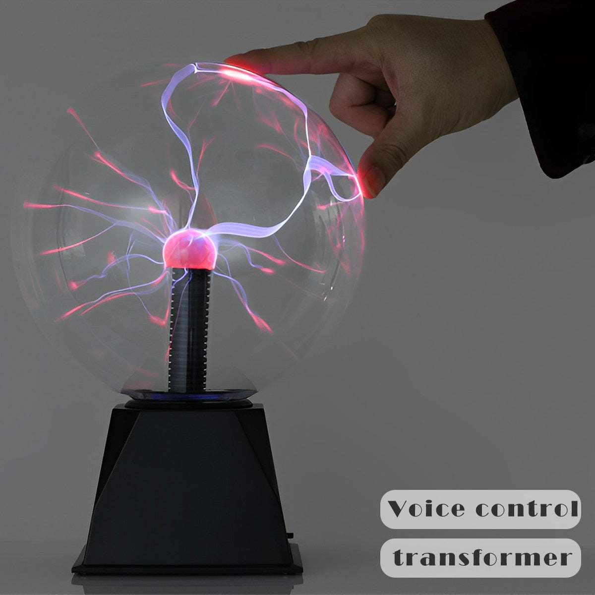 4/6inch Glass Plasma Ball Lamp Voice Control Electrostatic Sphere Flashing