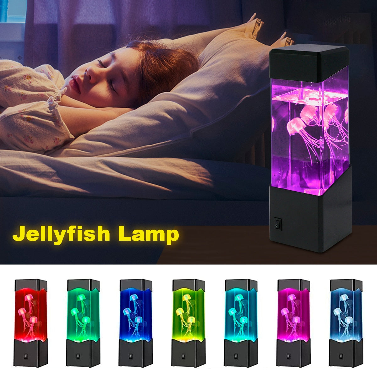 LED Jellyfish Lamp USB/Battery Simulated Jellyfish Night Light Multi-Color