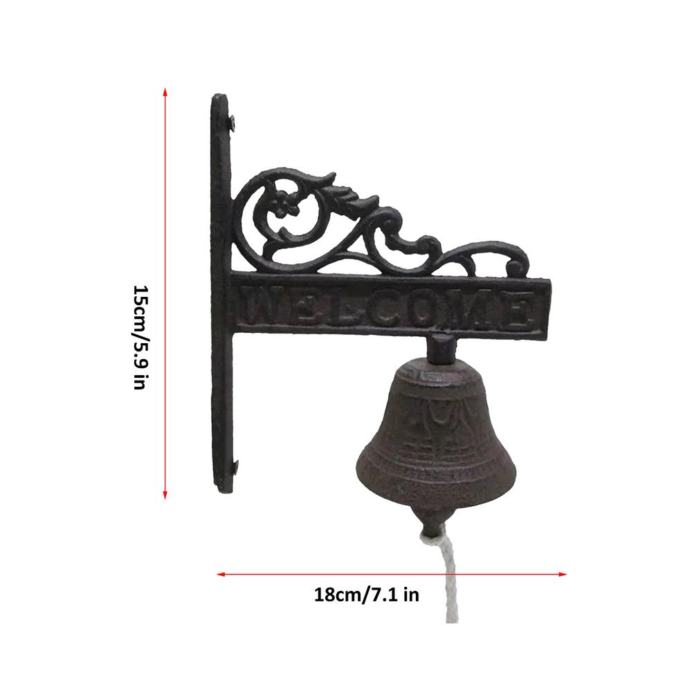 Retro Outdoor Bell Rustic Vintage Large Cast Iron Wall Mounted Metal Door Bell