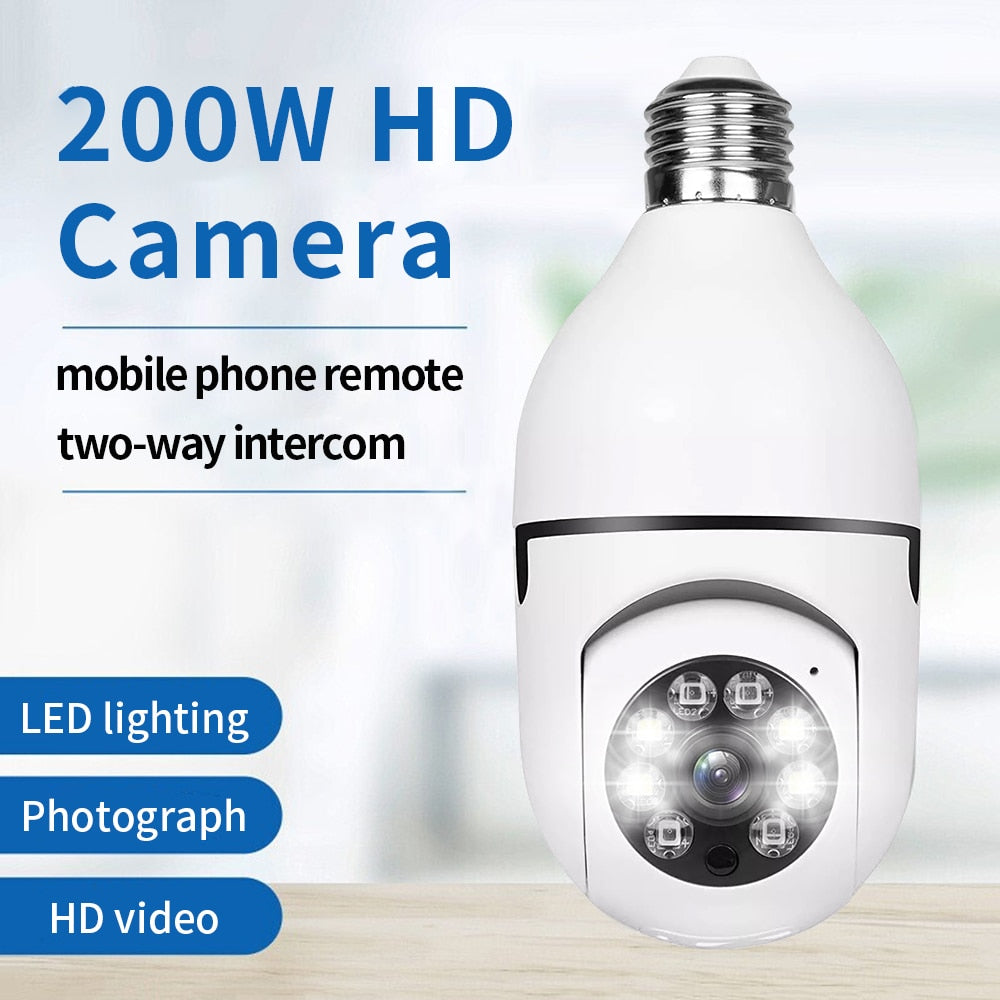 E27 Surveillance Camera LED Light Bulb Socket 360° WiFi