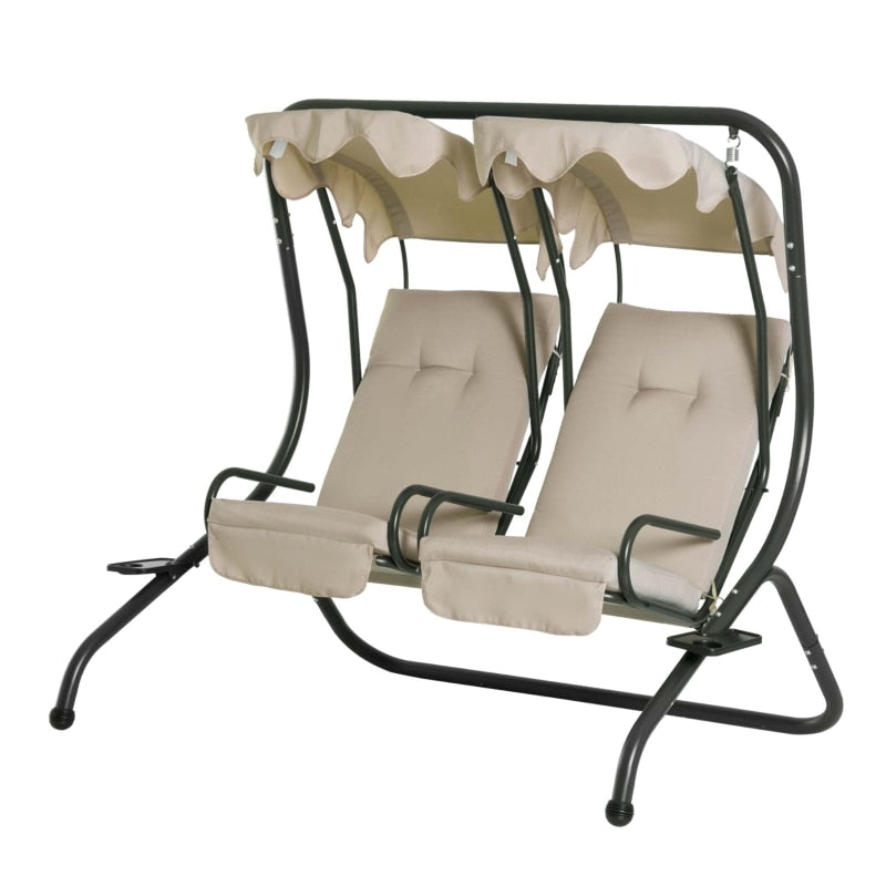 Modern 2-Seater Outdoor Patio Swing Chair,