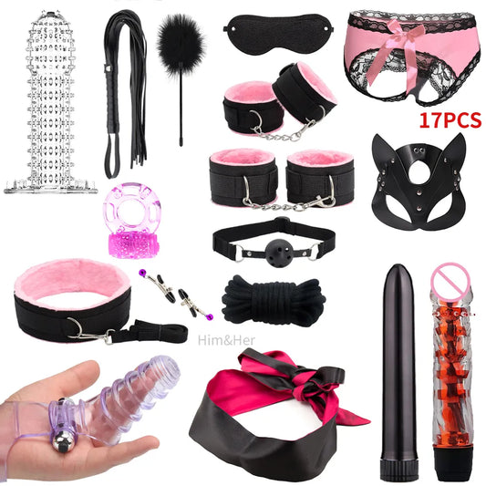 2023 NEW Vibrator Sexlove Suit Adult sex toys Bondage handcuffs whip mask sex metal anal plug female male adult Pornographic +18