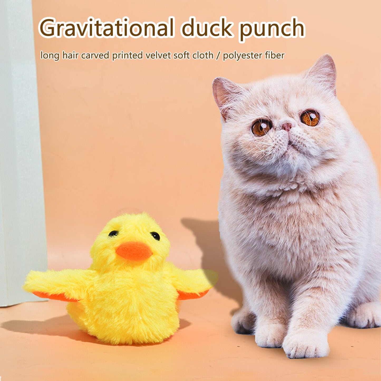 Plush Duck Toy Cat Interactive Chasing Toys  Physical Exercise Game Supply