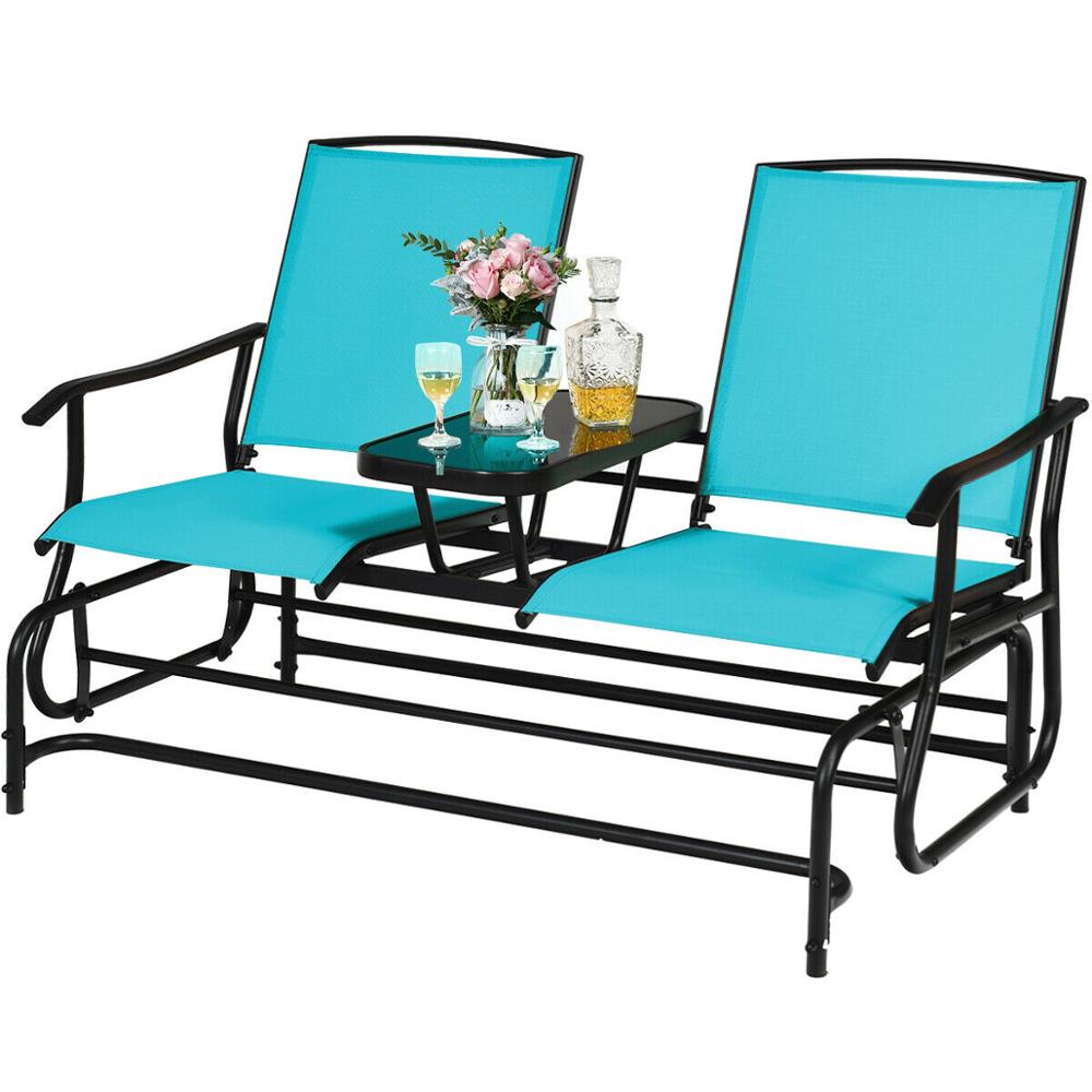 2 Person Double Glider with Center Table - northstarhomeandgarden