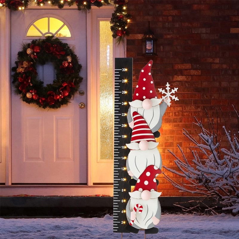 Santa Snow Gauge Christmas Decoration Outdoor Yard Snow Cards For Home Decor