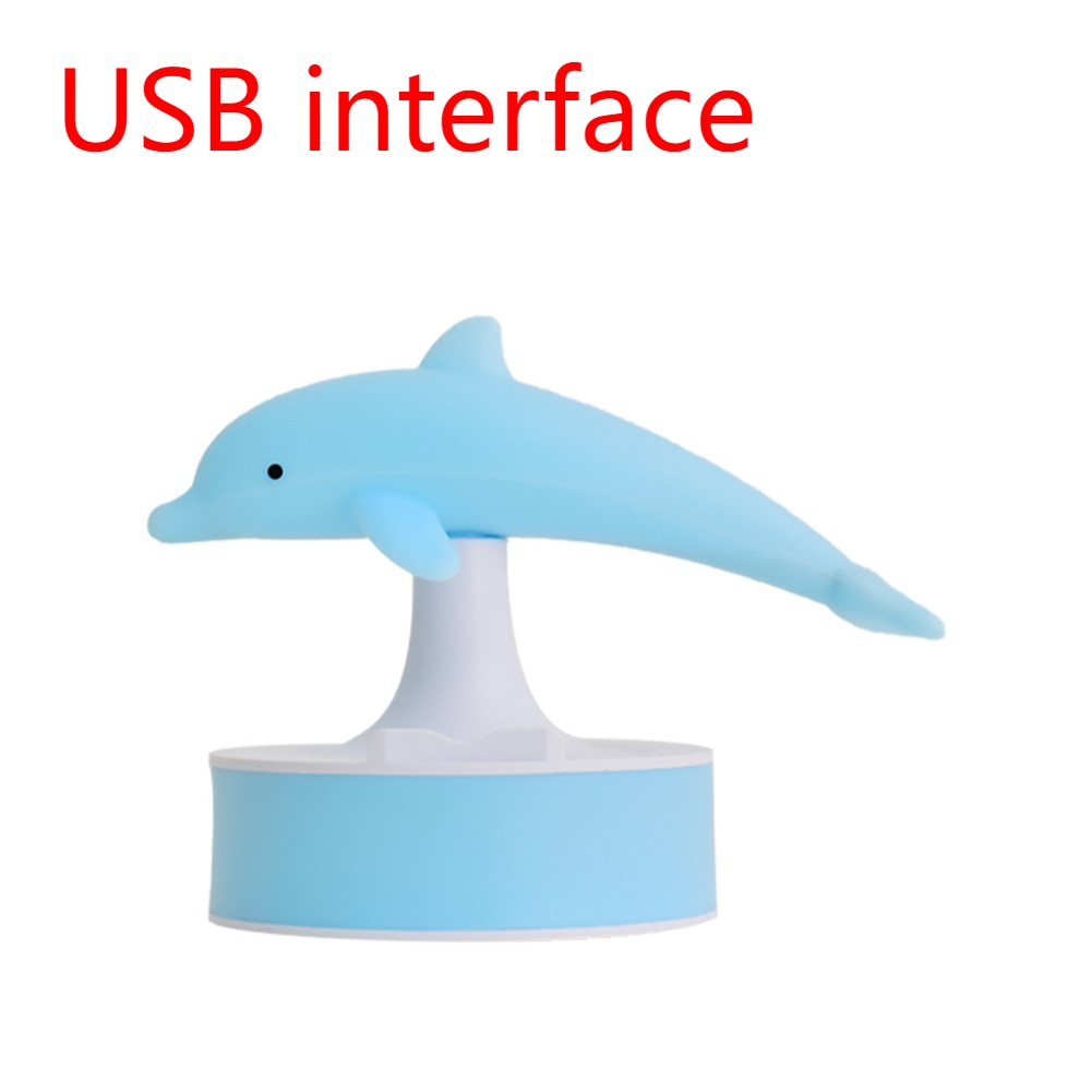 3D Dolphin Atmosphere Lamp  Touch Control Decorative Night Lights Portable Cordless