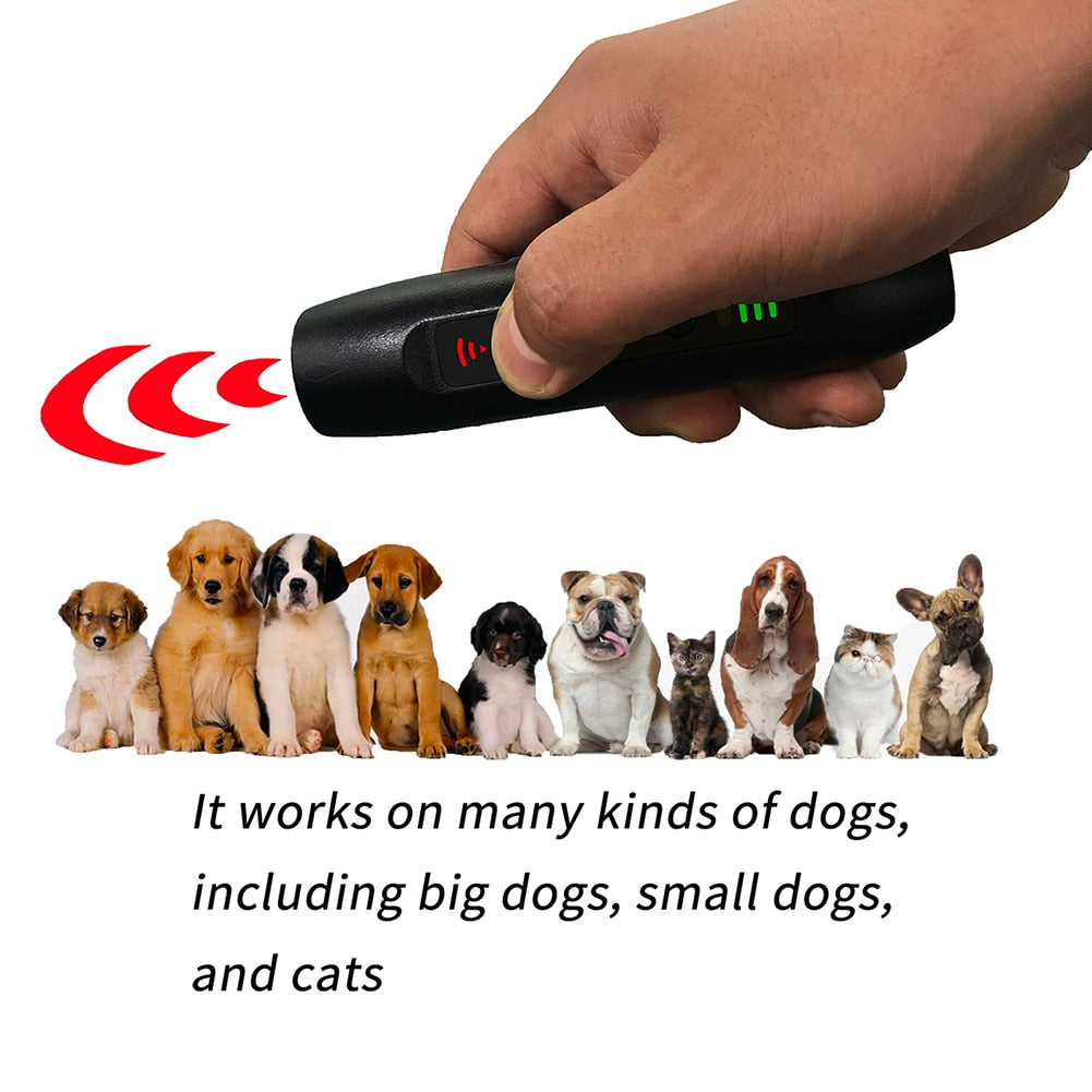 Ultrasonic Dog Trainer Rechargeable Plastic Training Device with LED Flashlight