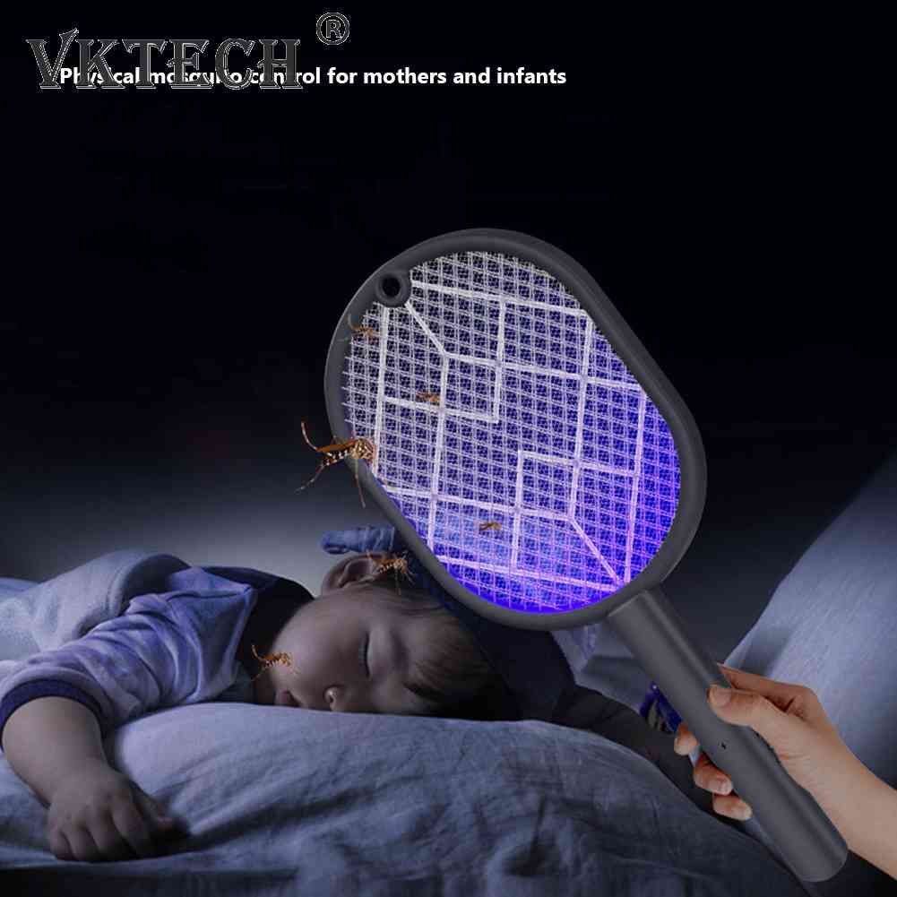 Fly Swatter Trap 2-in-1 Mosquito Racket Insect Killer