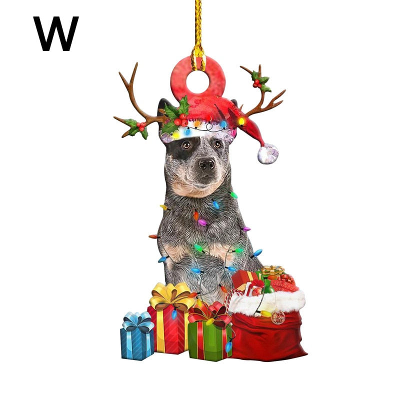 Christmas Resin Dog Ornament Tree Hanging Pendant