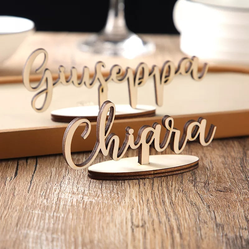 Standing Laser Cut Name signs for wedding Place Settings Dinner Place Card