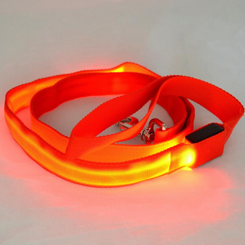 Luminous LED Pet Leads USB Rechargeable Nylon Fabric Collar Ring With Luminous Pet Dog Leash Outdoor Night Walking Dog Supplies