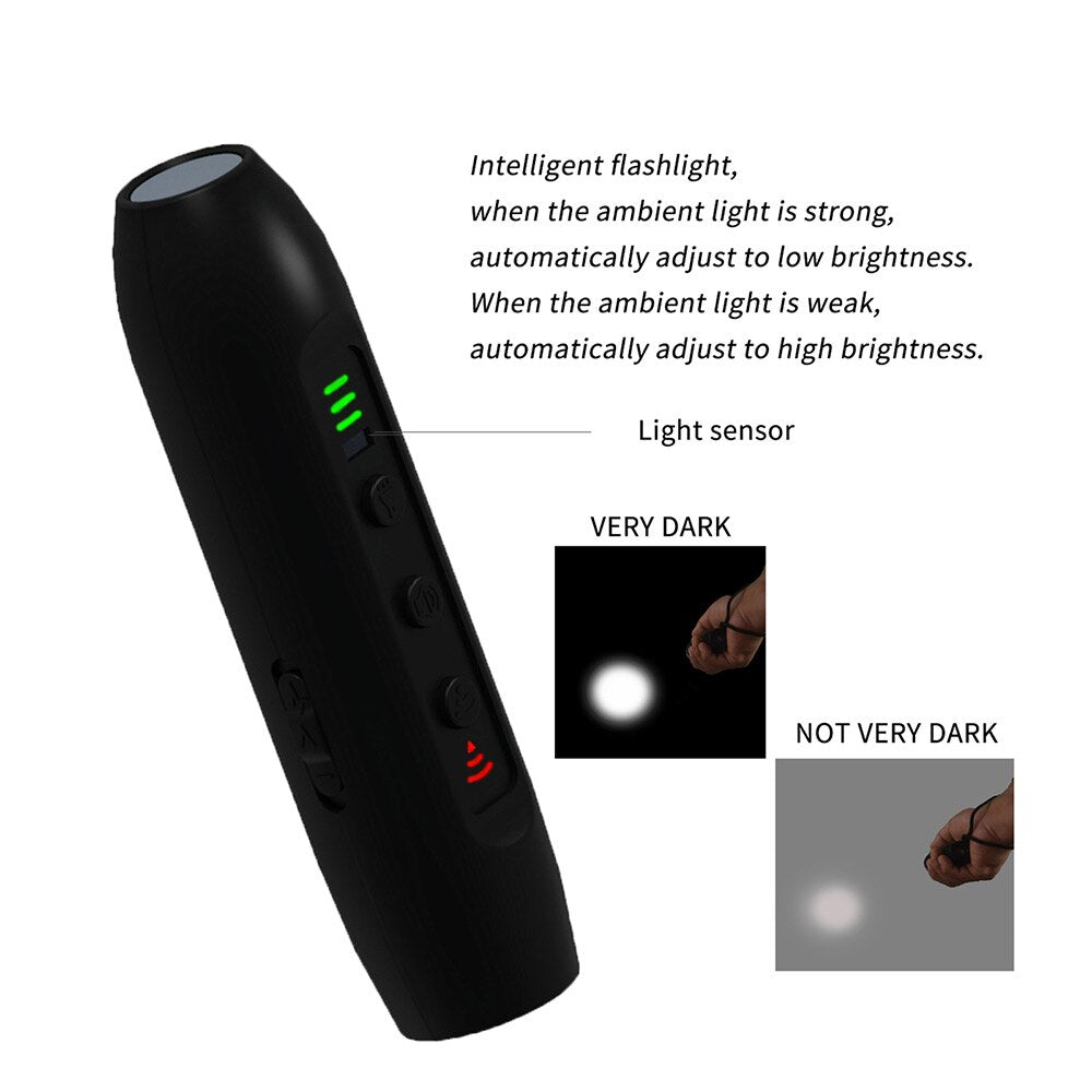 Ultrasonic Dog Trainer Rechargeable Plastic Training Device with LED Flashlight