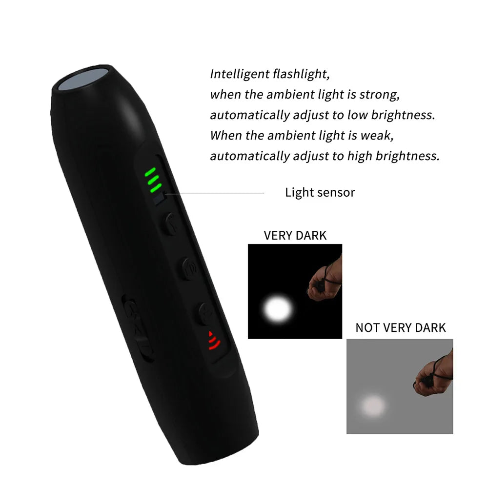 Ultrasonic Dog Trainer Rechargeable Plastic Training Device with LED Flashlight Electronic Training Devices 3 Modes Pet Supplies