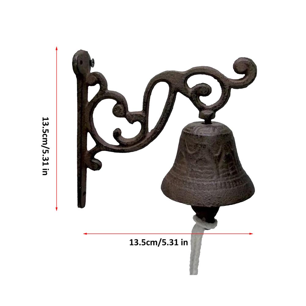 Retro Outdoor Bell Rustic Vintage Large Cast Iron Wall Mounted Metal Door Bell