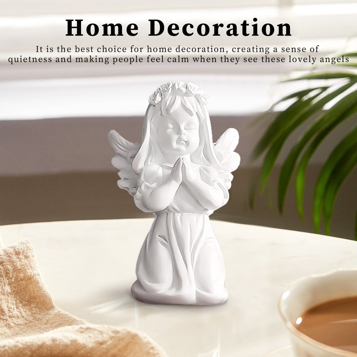 Cute Resin Fairy Girl Angel Figurine Peaceful Prayer Sculpture