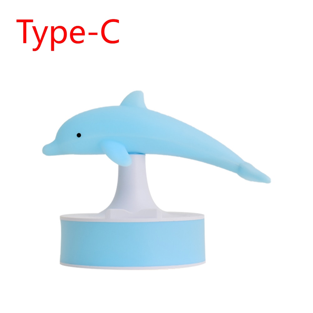 3D Dolphin Atmosphere Lamp  Touch Control Decorative Night Lights Portable Cordless