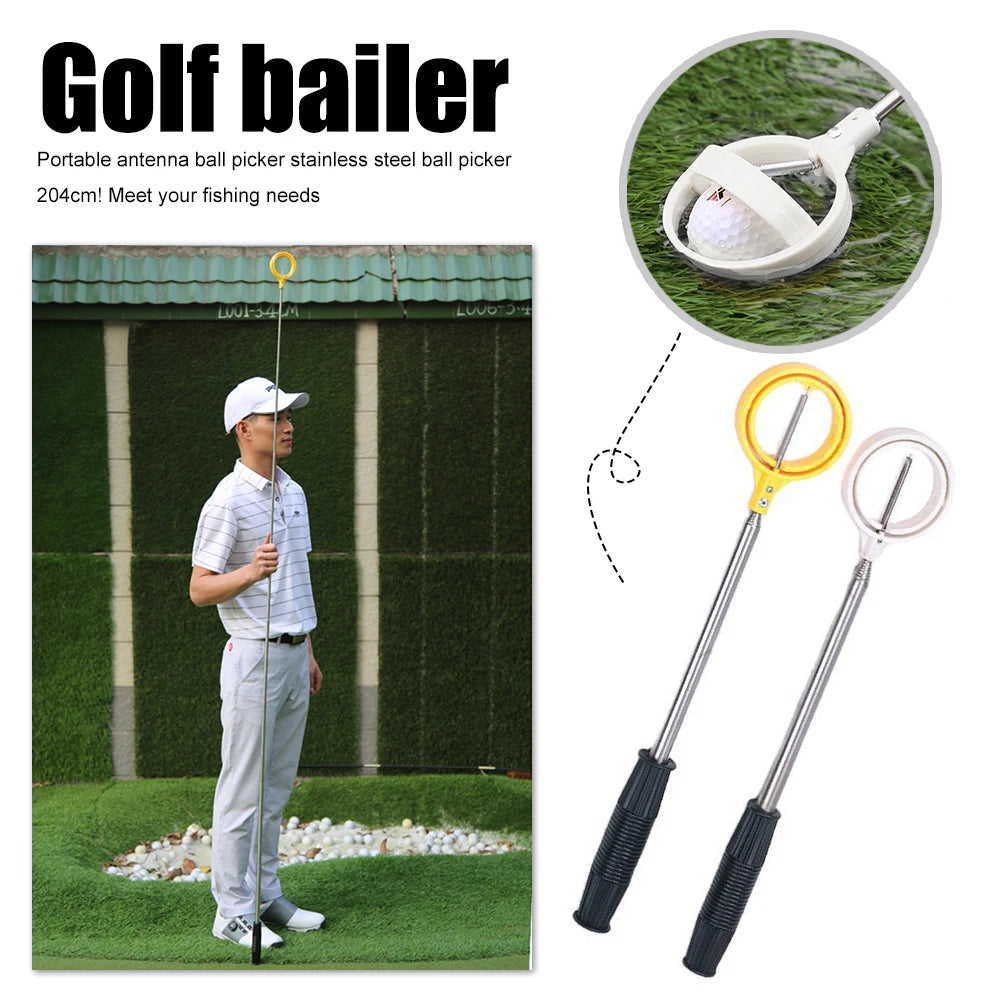 Golf Ball Retriever 8 Sections Stainless Steel Telescopic Ball Picker Pick Up Grabber Extandable Golf Training Aids for Water