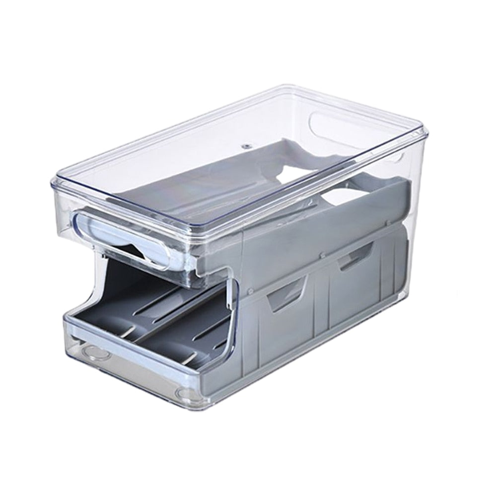 Rolling Slide Food Fridge Drawer Double-layer Plastic Egg Tray