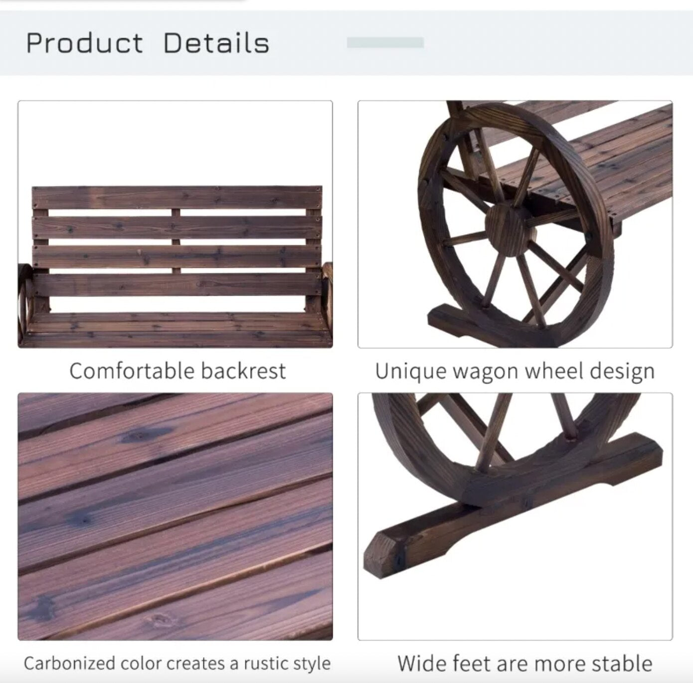 Rustic Wooden Garden Bench - northstarhomeandgarden