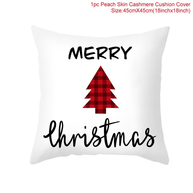 Christmas Elk Tree Cushion Cover Merry Christmas Decorations For Home 2023