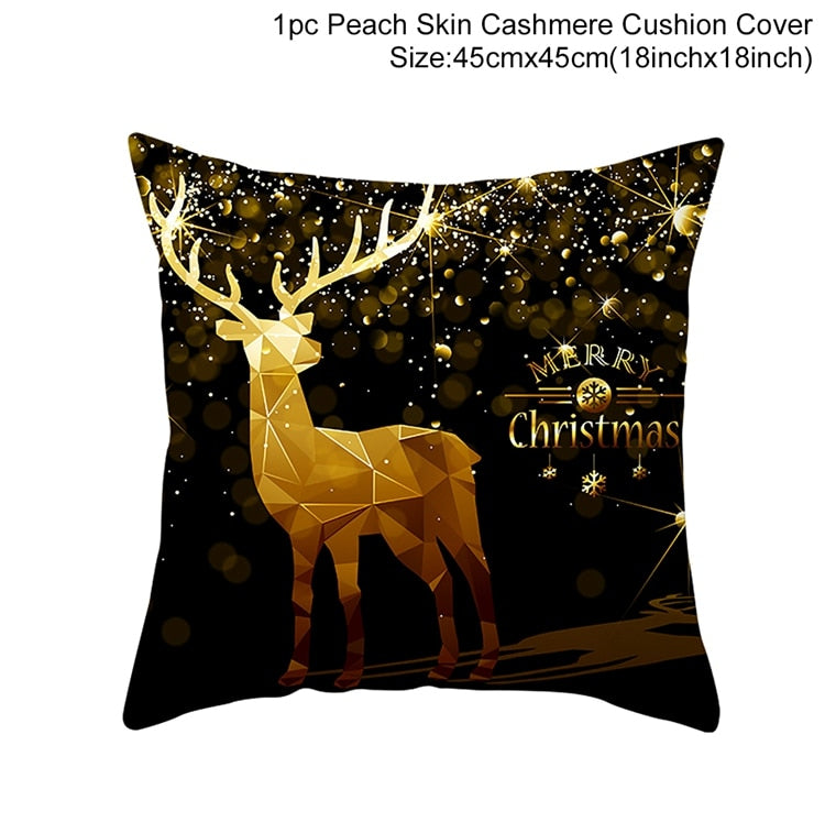 Christmas Elk Tree Cushion Cover Merry Christmas Decorations For Home 2023