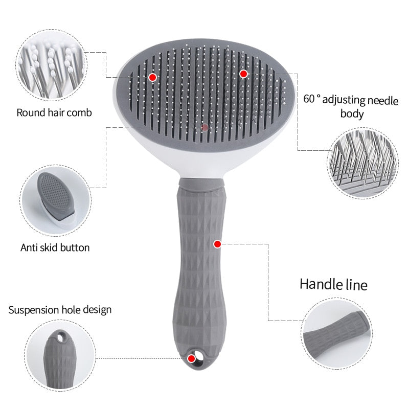 Dog Cat Massage Brush Stainless Steel Pet Grooming Combs