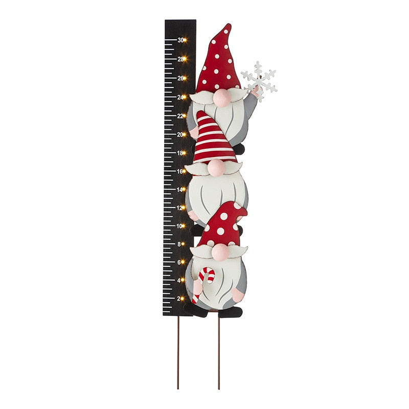 Santa Snow Gauge Christmas Decoration Outdoor Yard Snow Cards For Home Decor