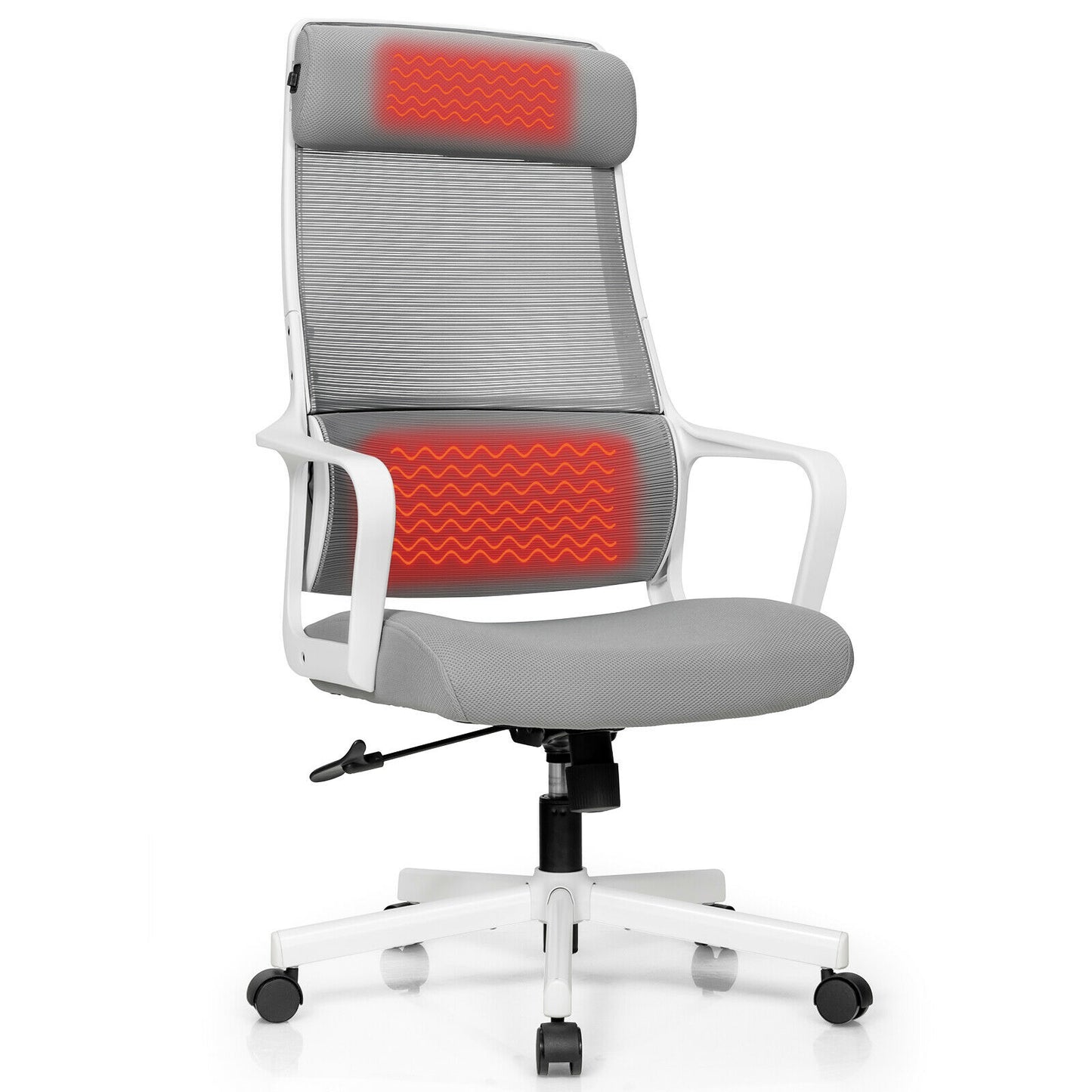 Costway Adjustable Mesh Office Task Chair Heating Lumbar Support