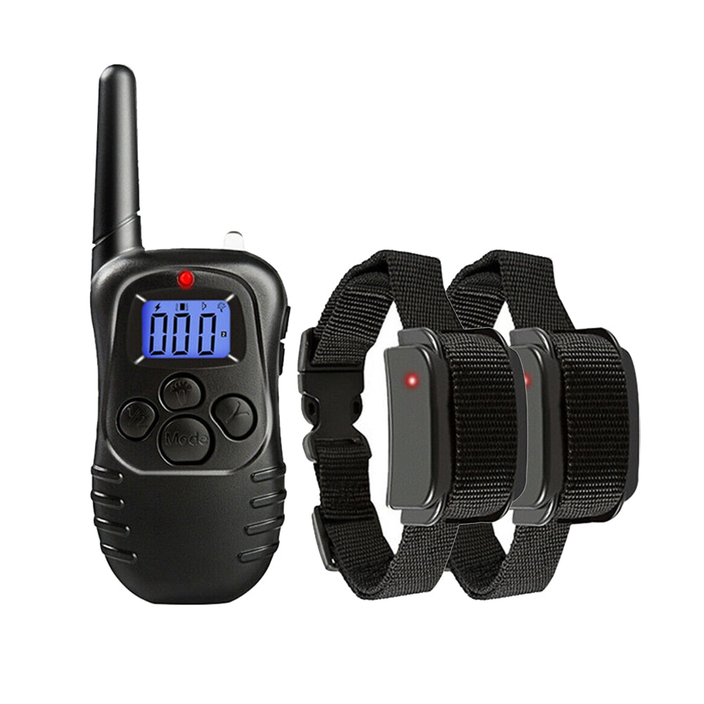 300M Anti Bark Electric Shock Collar Rechargeable  with Remote 4 Training Modes Dog Training