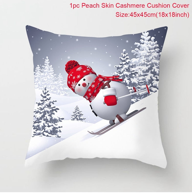 Christmas Elk Tree Cushion Cover Merry Christmas Decorations For Home 2023