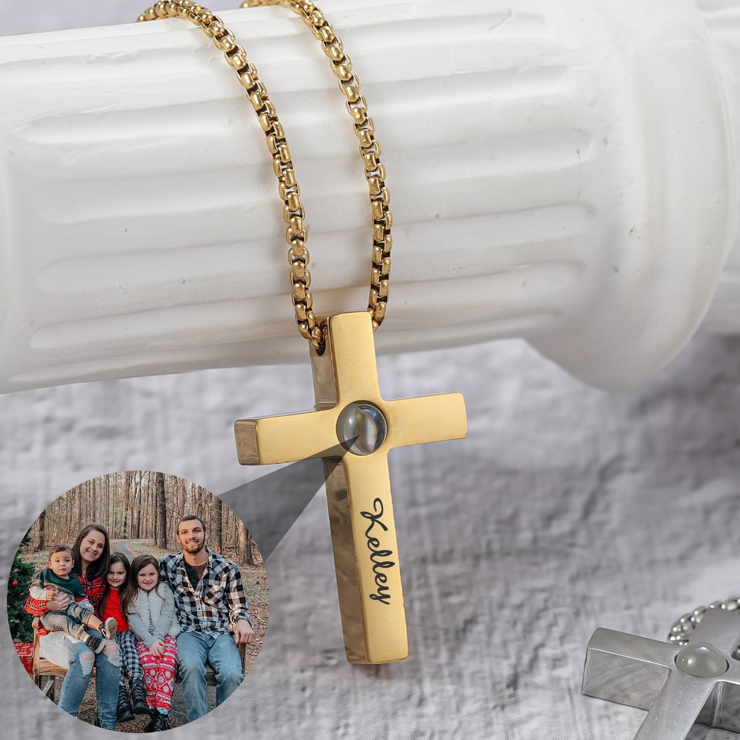 Custom Photo Projection Necklace Stainless Steel