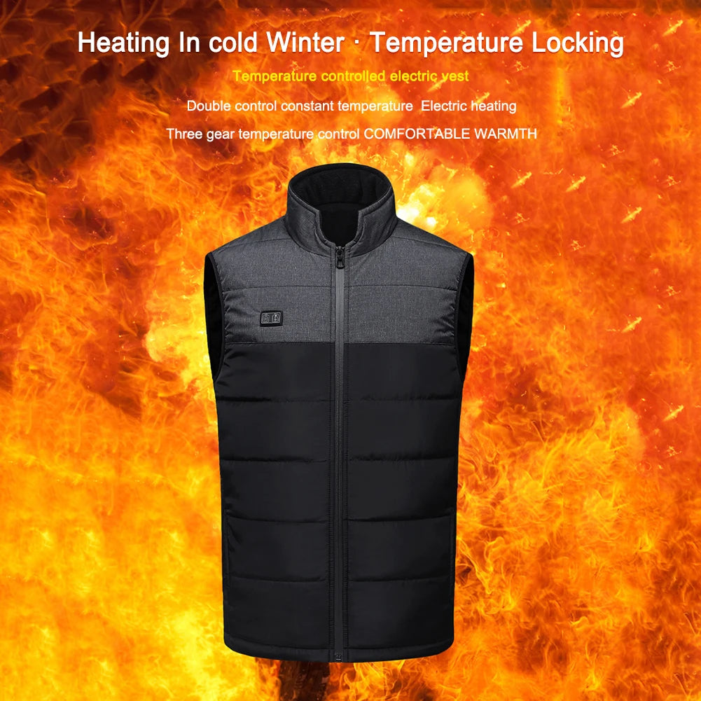 9-13 Areas Heated Vest Jacket for Men Women Coat USB Electric Heating