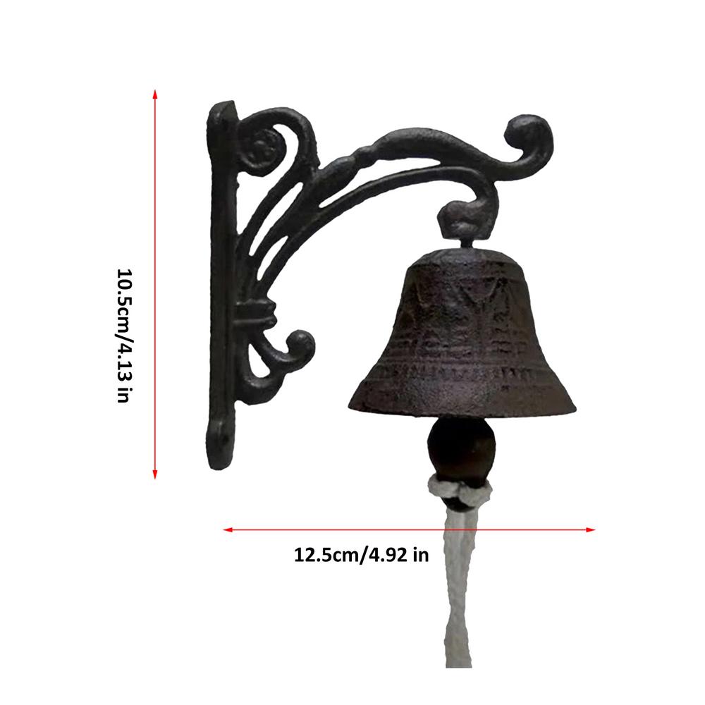 Retro Outdoor Bell Rustic Vintage Large Cast Iron Wall Mounted Metal Door Bell