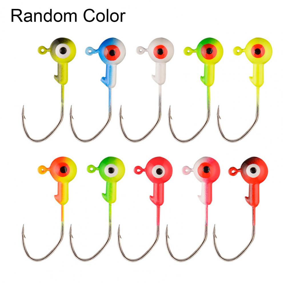 Jig Head Hooks 10Pcs Useful Luminous Metal